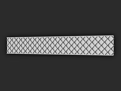 Long Strip Structural Component With Diamond Grid Pattern On White Surface 3d model
