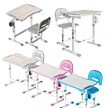 Kids Adjustable Height Study Desk With Colorful Chair And Modern Design