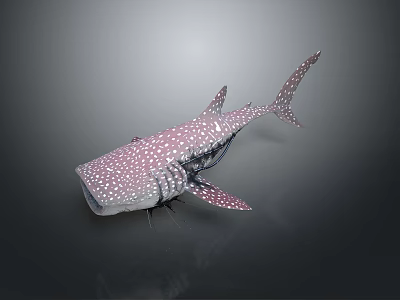 Giant Whale Shark With White Body And Pink Spots In Marine Environment 3d model