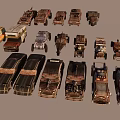 Vintage Armored Cars in Various Styles with Dark Brown and Rustic Finishes