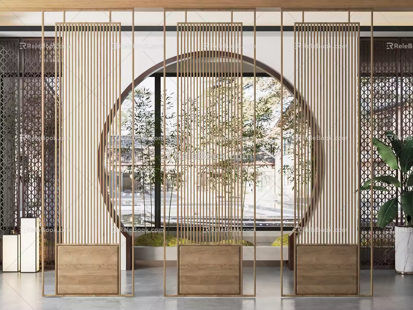 New Chinese Partition Screen 3d model