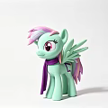 Cute Green Pony Doll With Pink And Purple Mane Purple Scarf And Wings