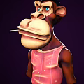 Two Cartoon Monkey Characters With Black Hats Pink Vests And Expressive Faces
