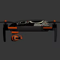 Black and Red Drone Quadcopter With Aerodynamic Body And Rotor Blades