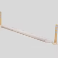 Traffic Safety Barrier With Yellow Reflective Posts And White Rubber Body
