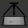Modern Lighting Combination With Metal Frame Transparent Lampshade And Circular Pendant Design