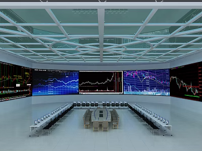 Modern Public Service Hall Featuring Service Counters Waiting Seats And Digital Information Displays 3d model