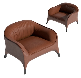 Leather Single Sofa 3d model