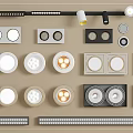 Diverse Modern Downlights and Spotlights with Various Styles for Interior Lighting 3d model