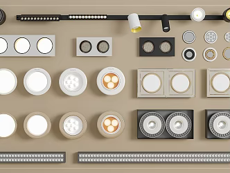 Track Spotlight Downlight Linear Light Embedded Downlight Magnetic Spotlight 3d model