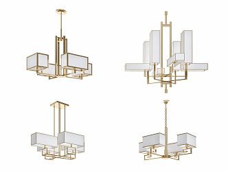 New Chinese Chandelier 3d model