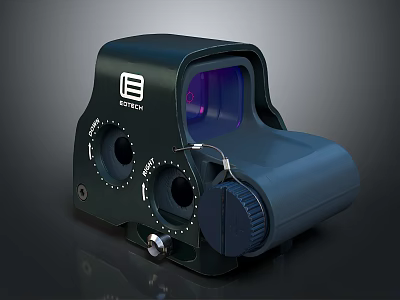 EOTECH Tactical Red Dot Sight With Adjustable Knobs And Purple Lens 3d model