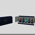 Decorative Ornament Set With Blue Gold Patterned Gift Box Containing Colorful Small Bottles Monarch Design