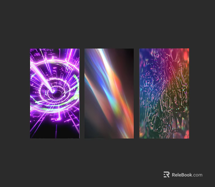 Vibrant Abstract Visual Art With Colorful Light Patterns And Digital Fractals 3d model 