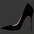 Stylish Black Patent Leather High Heels With Pointed Toe Golden Heels And Orange Inner Sole