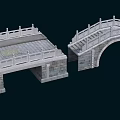 Ancient Stone Bridges With Detailed Balustrade Flat And Arch Architectural Design