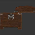 Vintage Wooden Storage Trunk With Leather Straps And Metal Clasps