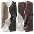 Abstract Painting With Flowing Wavy Textures In Brown Black And White Tones