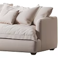 Light Colored Modern Sectional Sofa With Plush Cushions And Comfortable Design 3d model