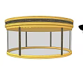 Modern Ceiling Lights With Gold Frame Transparent Shade And Black Base Visible Bulbs 3d model