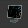 Medical Computer Monitor Showing ECG Waveform And Vital Signs Readings