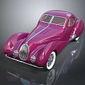 Burgundy Vintage Sports Car with Sleek Curves Retro Design and White Wheels Showcasing Elegant Classic Style