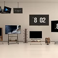 Multiple Modern TVs Showcased On Stands And Wall Mounts In Home Setup 3d model