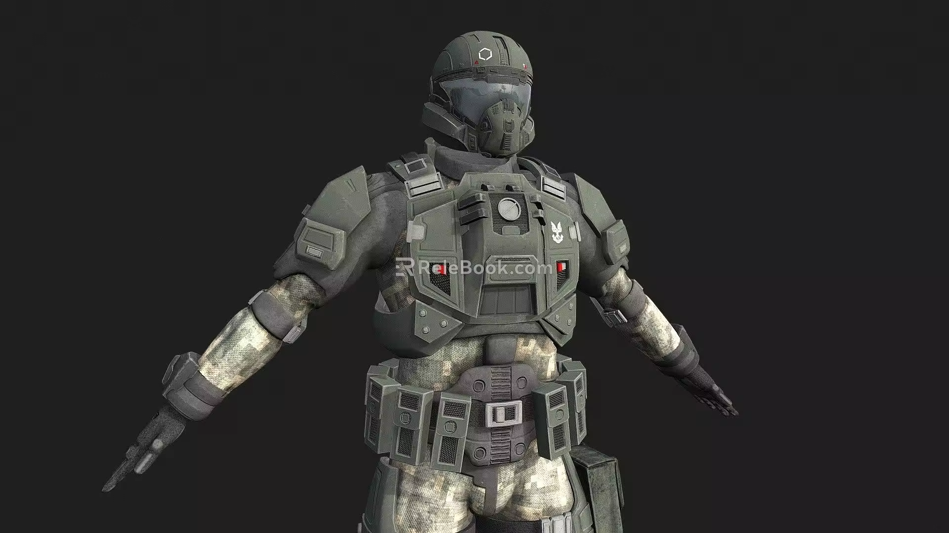 a heavily armed pilot 3d model