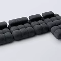 Black Tufted Modular Sectional Sofa With Versatile Cushion Modules For Living Space 3d model