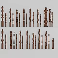 Wooden Balusters With Various Designs For Stair Railings And Decorative Use