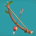 Bow and arrow cartoon bow and arrow archery 3d model