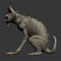 Fantasy Creature Character With Large Ears Sharp Fangs Yellow Claws And Gray Skin