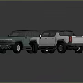 Modern Blue And Silver Pickup Trucks With Shiny Roof And Bed Design