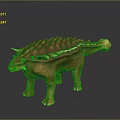 Armored Dinosaur Character 3D Model With Spiked Back Horned Head And Brown Texture