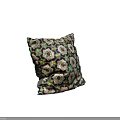 Vibrant Bohemian Style Throw Pillow Featuring Geometric Floral Pattern In Green Pink Yellow Tones