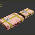 Daily Necessities Metal Storage Cases Strapped With Yellow Tape And Labels