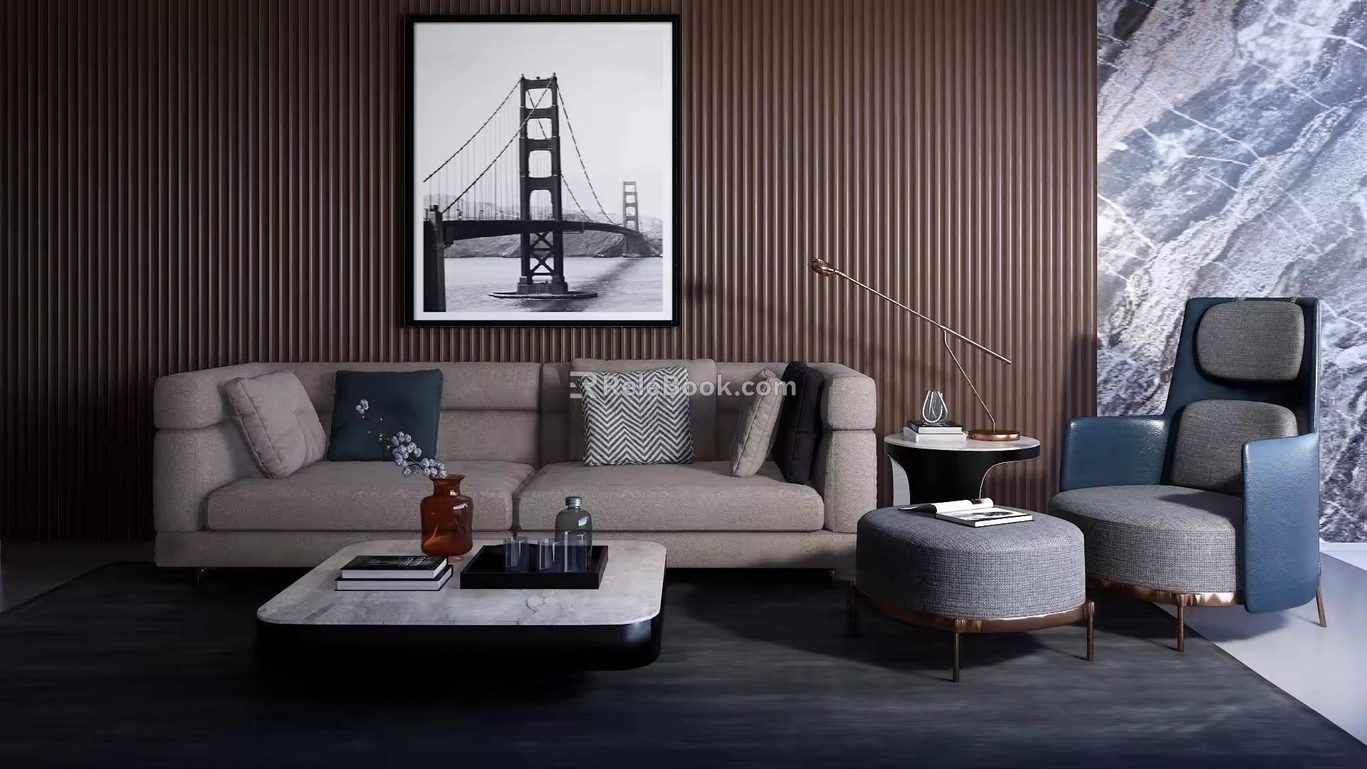 Modern Sofa Coffee Table Combination Simple Sofa Combination 3d model