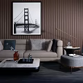 Modern Sofa Coffee Table Combination Simple Sofa Combination 3d model