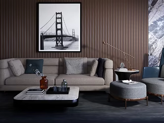 Modern Sofa Coffee Table Combination Simple Sofa Combination 3d model