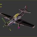 Vintage Airplane Model With Green Black White Color Scheme And Propeller Design