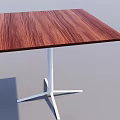 Modern Brown Wooden Dining Table With Natural Grain And White Metal Legs