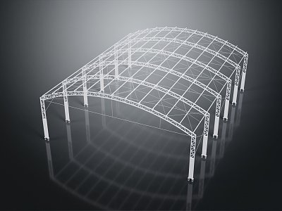 Modern steel frame steel frame shed canopy 3d model