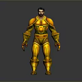 Male Warrior Character In Golden Armor With Creature Inspired Details