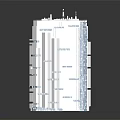 Modern Transparent Cube Model With Blue Dots And Technical Component Details