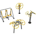 Outdoor Sports Fitness Equipment With Yellow Gray Training Machines For Exercise