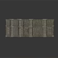 Modern Stone Wall Corner Architectural Structure With Columns And Grilled Windows