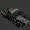 Vintage Rusted Green Truck With Weathered Exterior And Wooden Bed