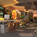 WILD UTOPIA Restaurant Outdoor Seating With Barbecue And Beer String Lights And Plants