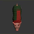 Pink Piglet Toy Figure Wearing Red Scarf And Green Vest