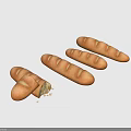 Artisanal Golden Baguettes With Sliced Piece Revealing Soft Crumb And Scattered Crumbs